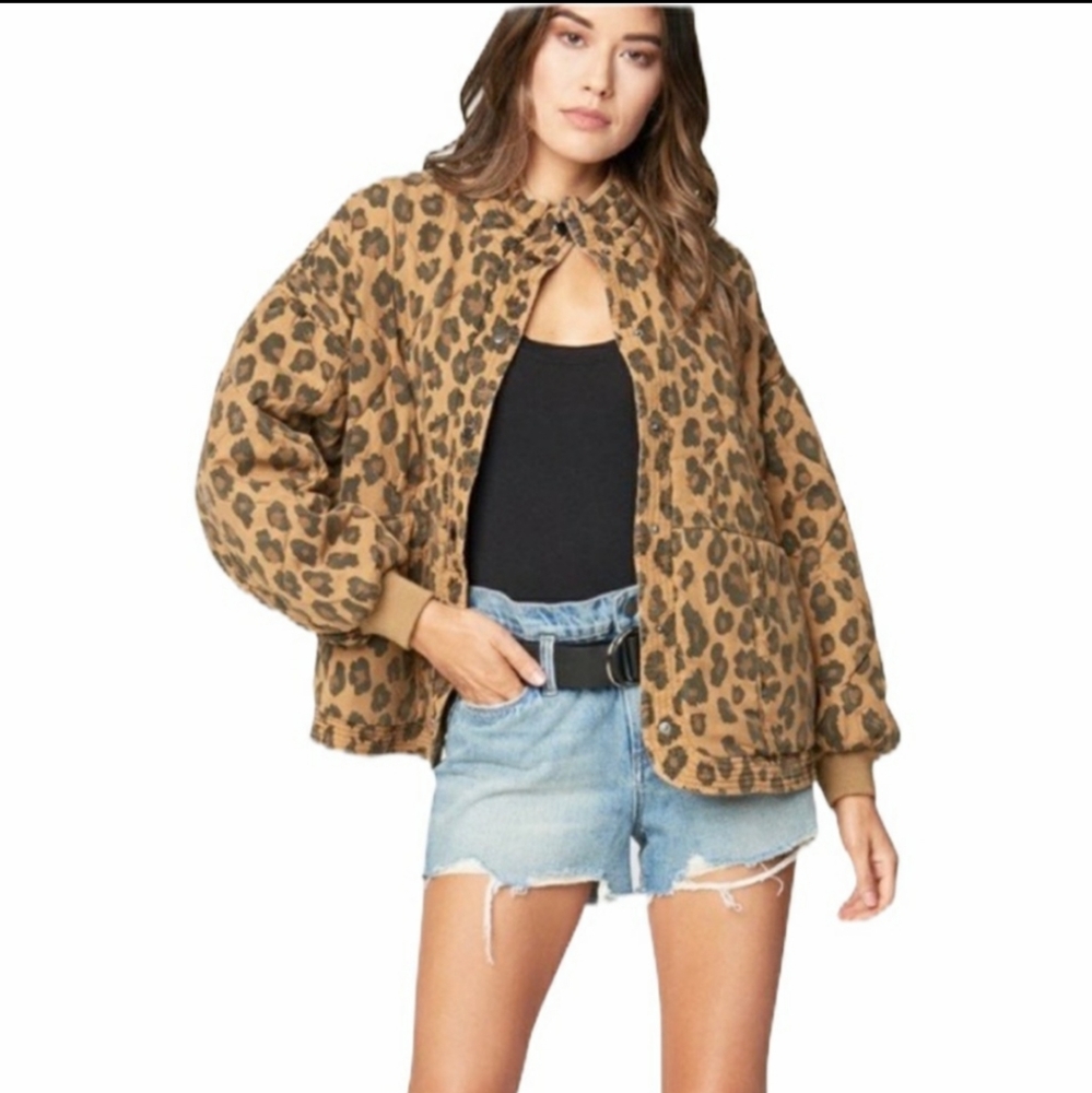 BLANKNYC natural attraction leopard puffer jacket